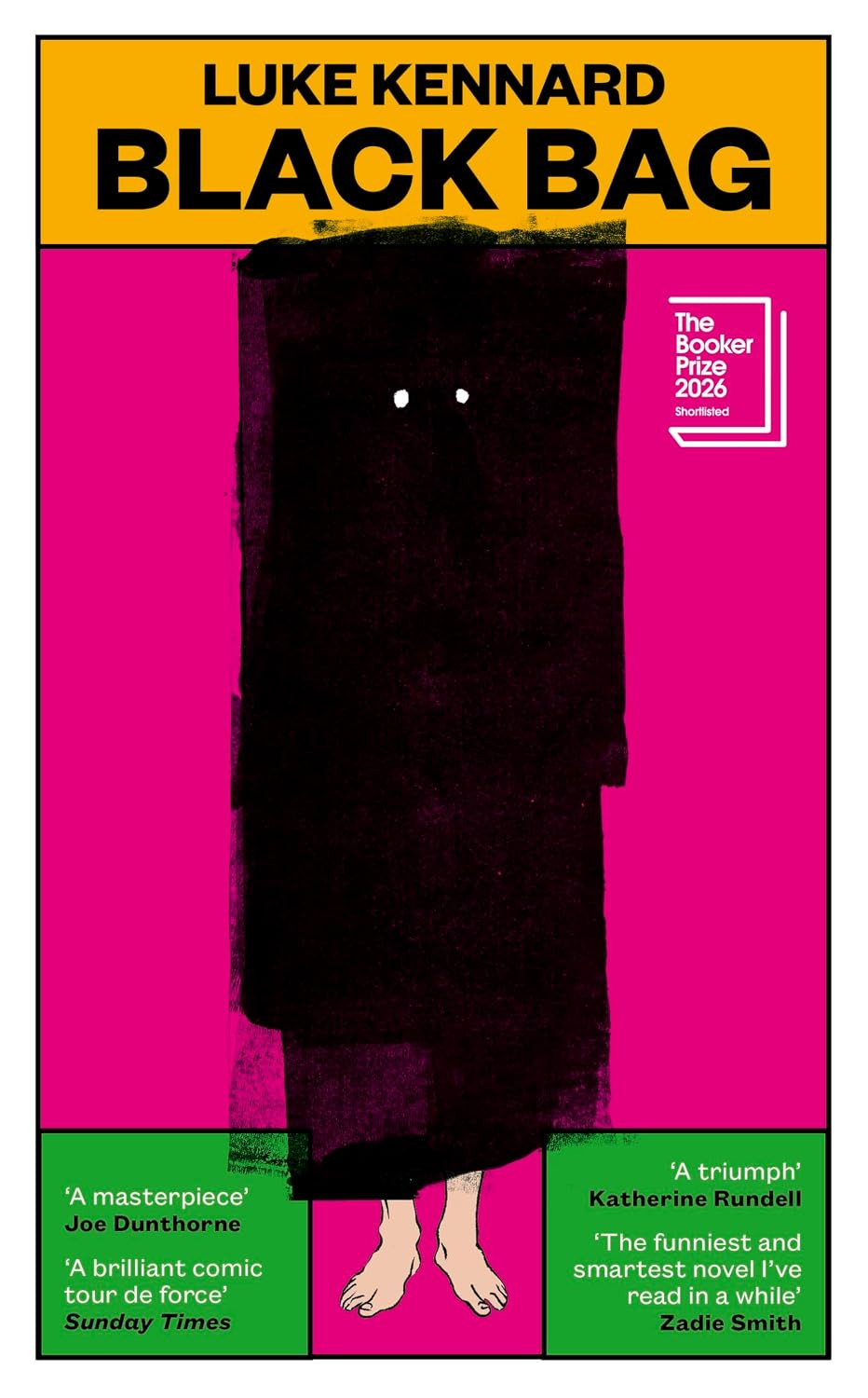Luke Kennard's novel "Black Bag," shortlisted for The Booker Prize 2026.