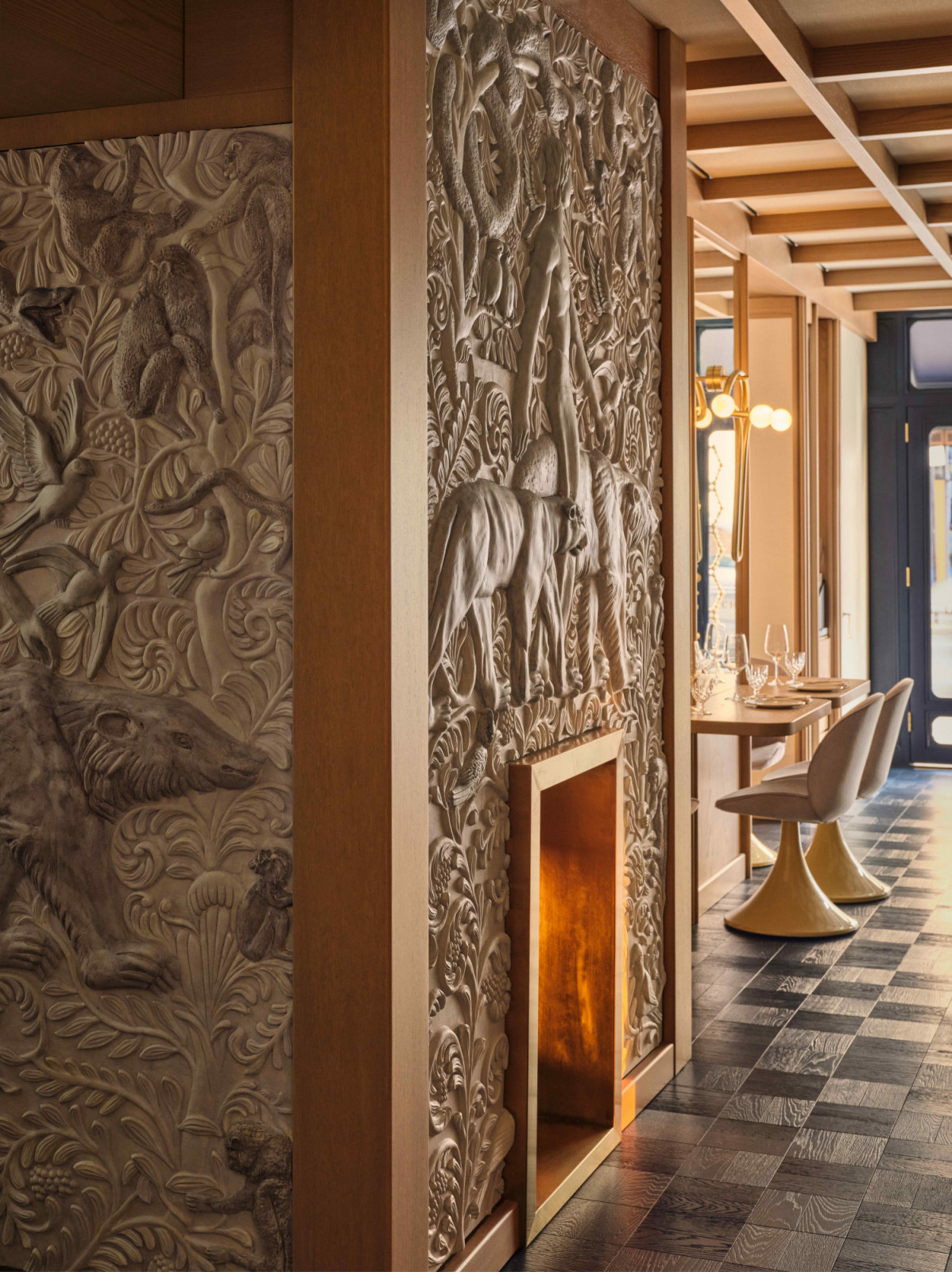 Featuring sculpture stone walls inspired by nomadic culture