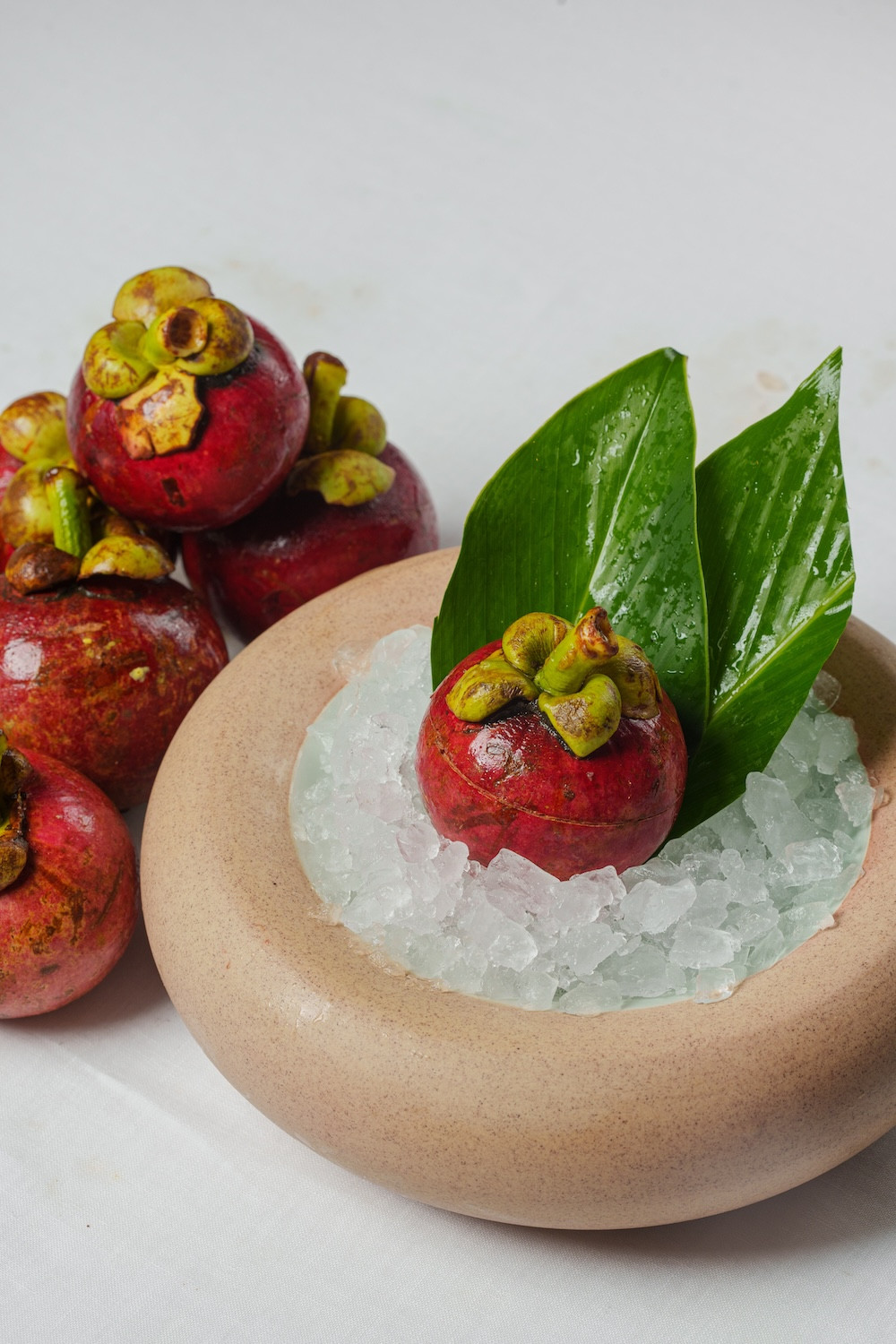 Mangosteen used in the dessert at Kubu, located in Ubud