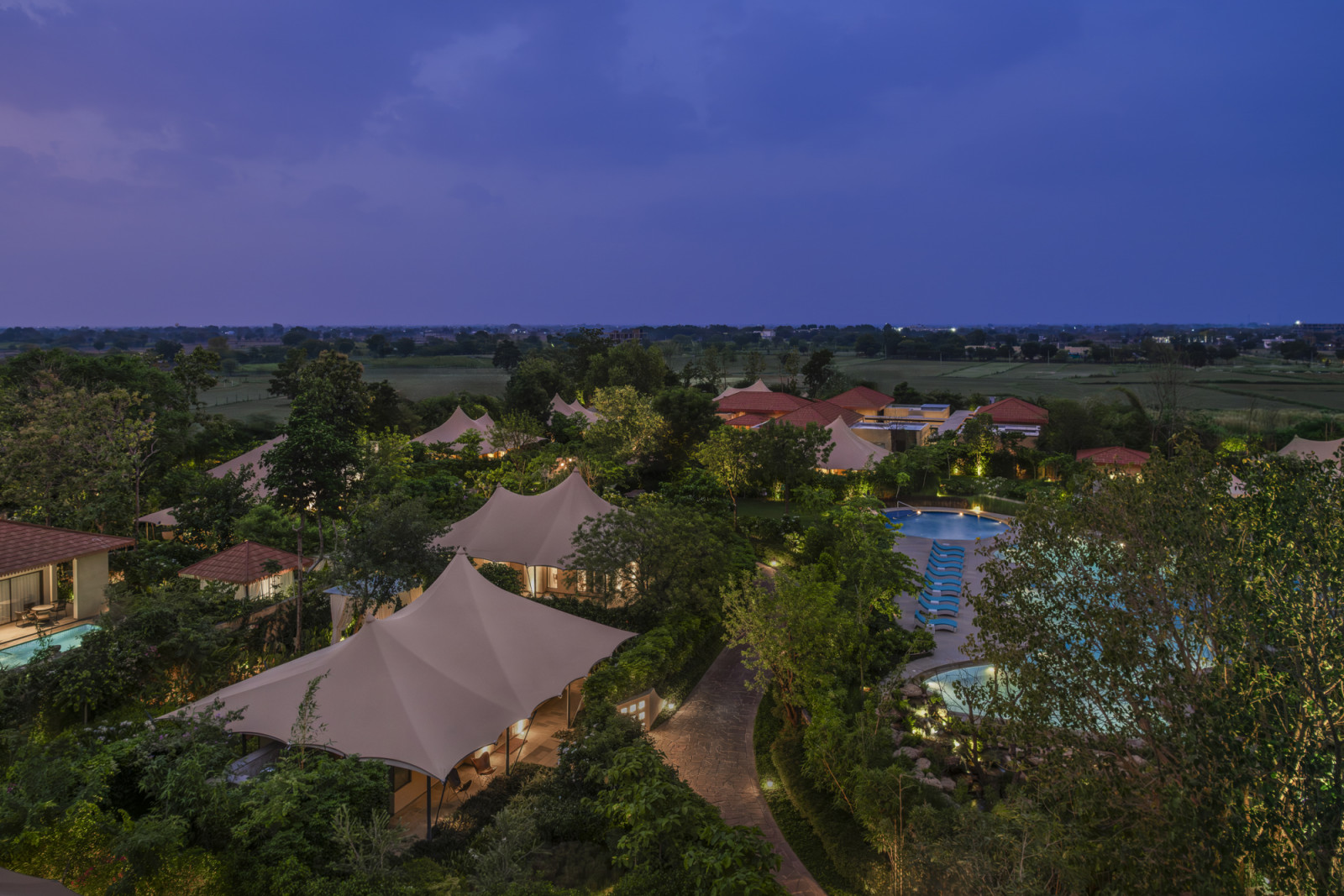 Bird’s eye view of the hotel (Photo: courtesy of JW Marriott Ranthambore)
