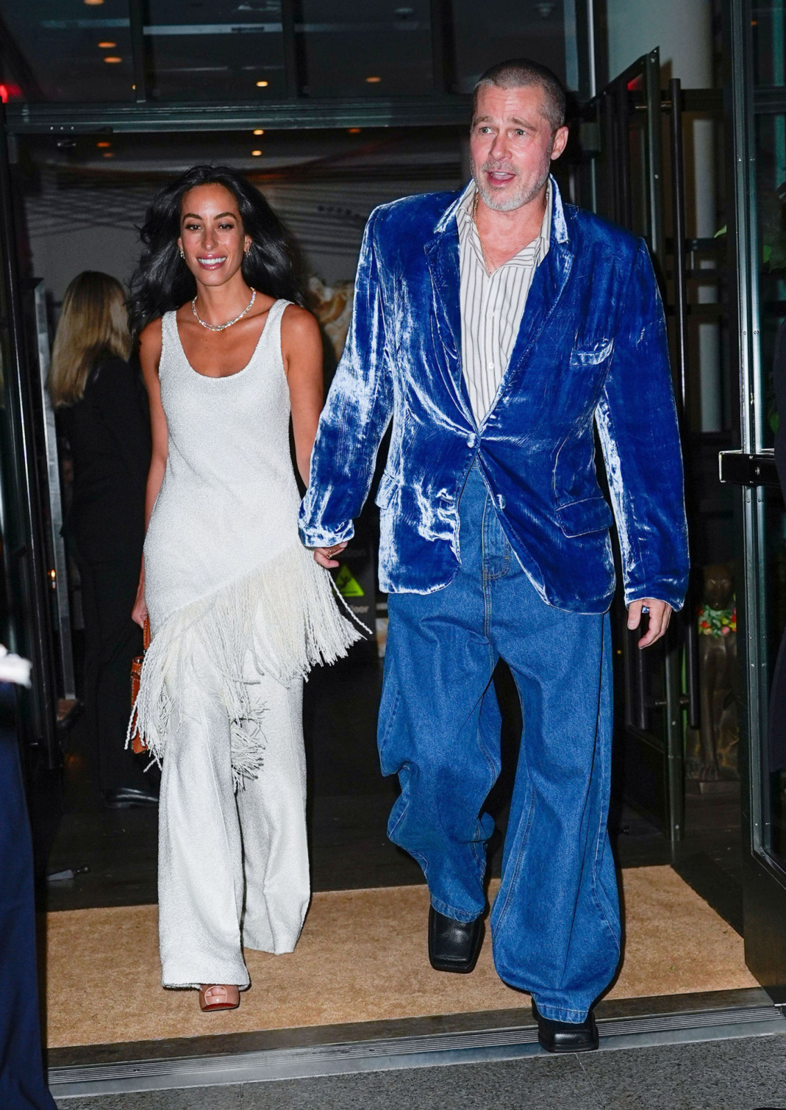 NEW YORK, NY - JUNE 14:  Brad Pitt and Ines de Ramon are seen on June 14, 2025 in New York City.  (Photo by XNY/Star Max/GC Images)