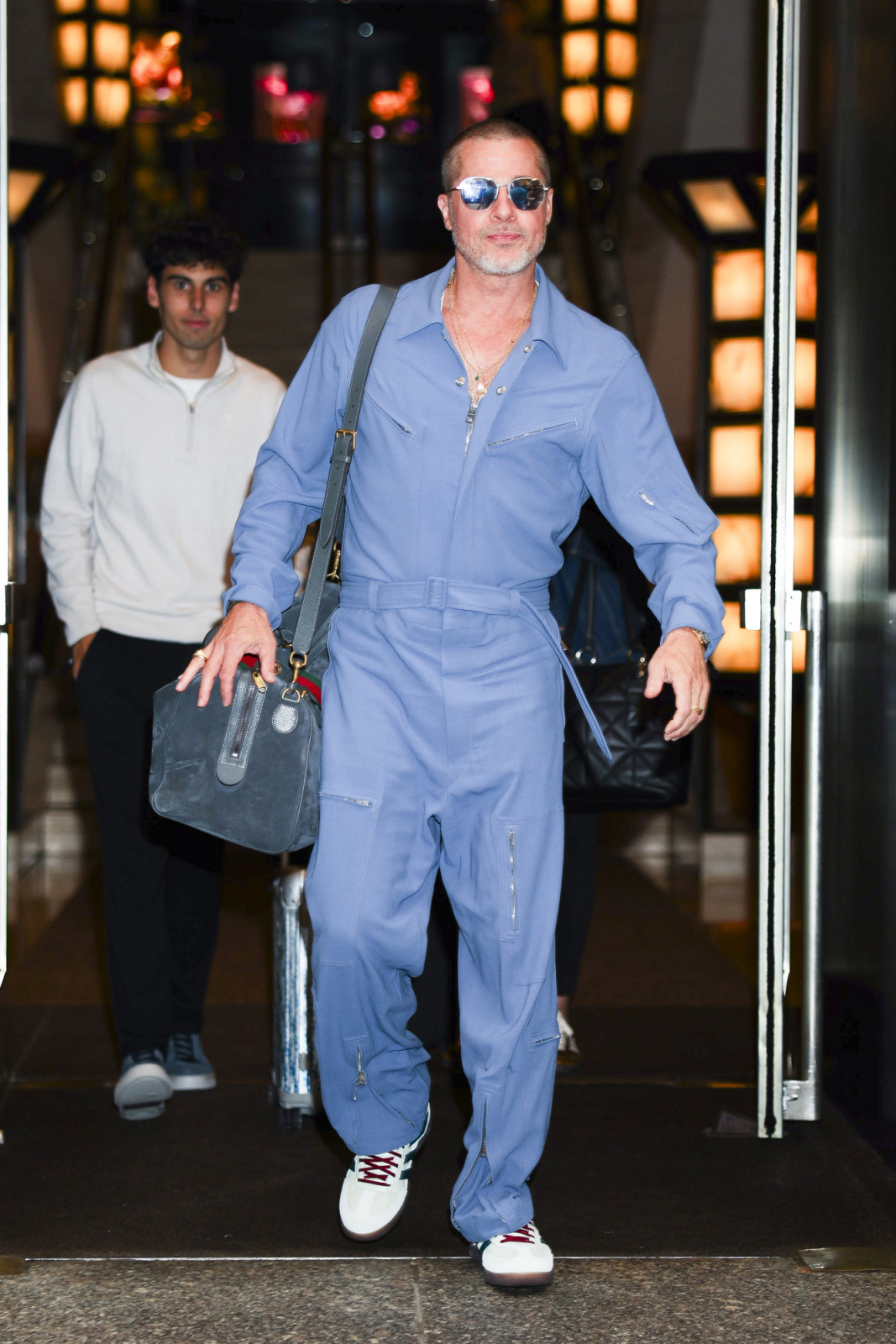 NEW YORK, NEW YORK - JUNE 17: Brad Pitt seen in Midtown on June 17, 2025 in New York City. (Photo by Aeon/GC Images)