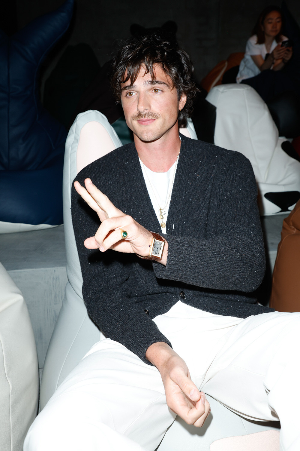 Jacob Elordi at Bottega Veneta RTW Spring 2025 as part of Milan Ready to Wear Fashion Week on September 21, 2024 in Milan, Italy. (Photo by Aitor Rosas Sune/WWD via Getty Images)